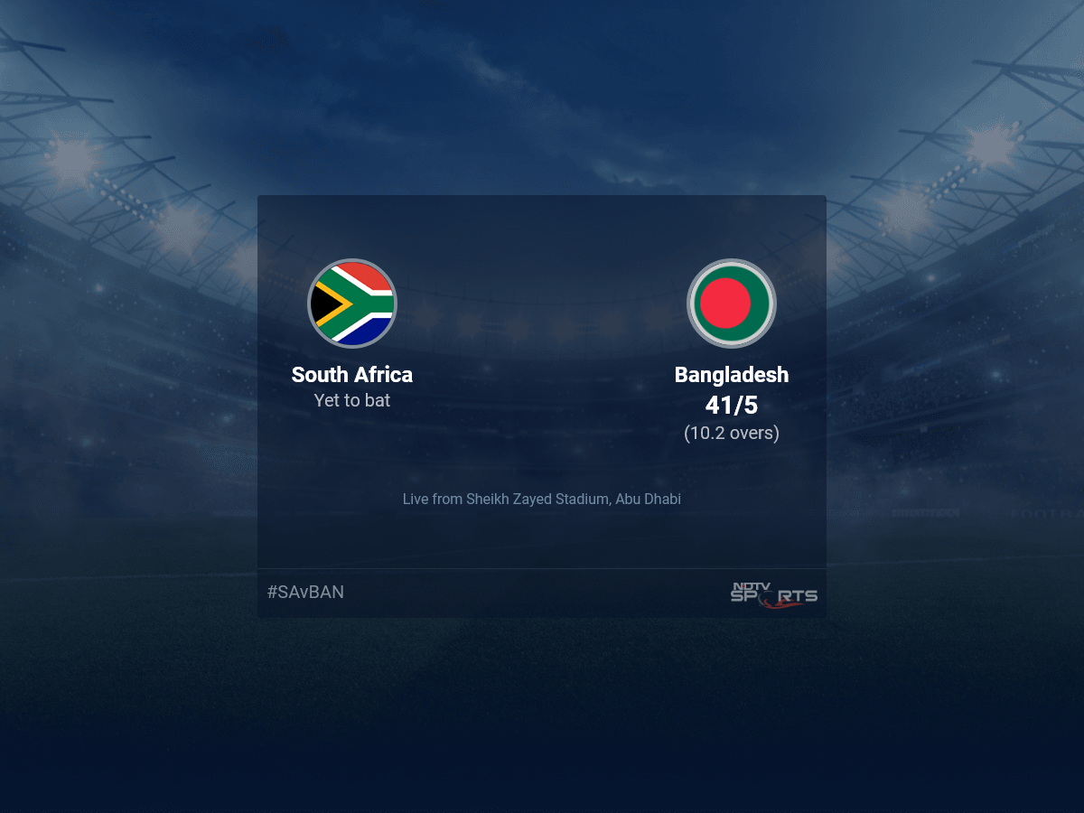 South Africa vs Bangladesh Live Score Ball by Ball, ICC T20 World Cup 2021 Live Cricket Score Of Today's Match on NDTV Sports