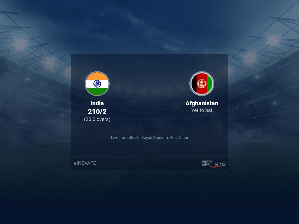 India vs Afghanistan: ICC T20 World Cup 2021 Live Cricket Score, Live Score Of Today's Match on NDTV Sports