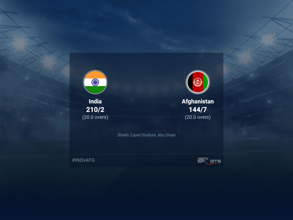 India vs Afganistán puntuación en vivo bola por bola, ICC T20 World Cup 2021 puntuación de críquet en vivo del partido de hoy en NDTV Sports