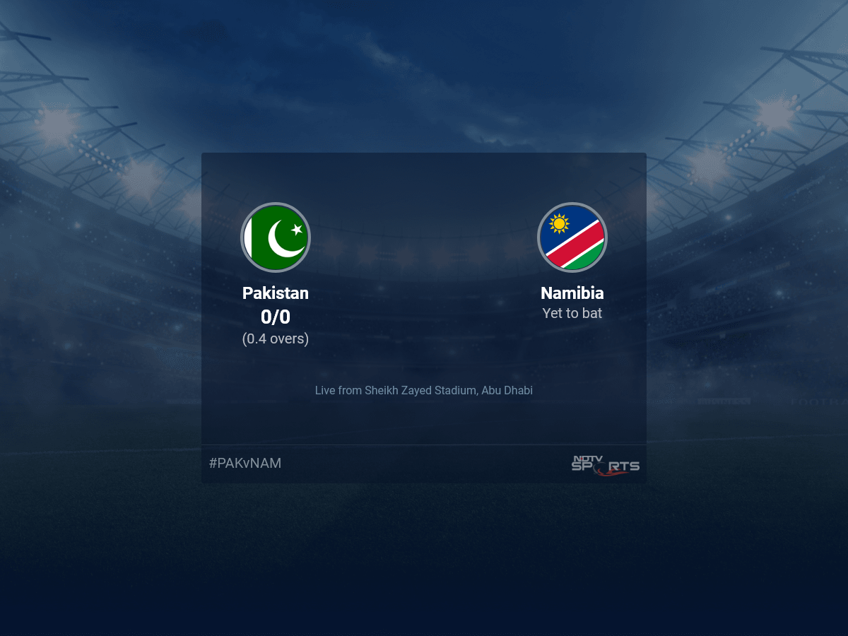 Pakistan vs Namibia: ICC T20 World Cup 2021 Live Cricket Score, Live Score Of Today's Match on NDTV Sports