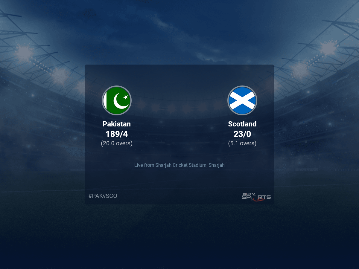 Pakistan vs Scotland live score over Super 12