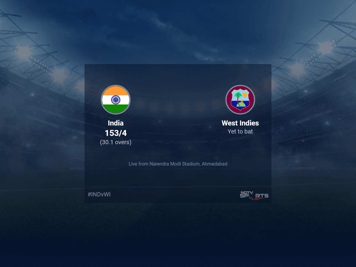 India vs West Indies Live Score Ball by Ball, India vs West Indies 2022 Live Cricket Score Of Today's Match on NDTV Sports