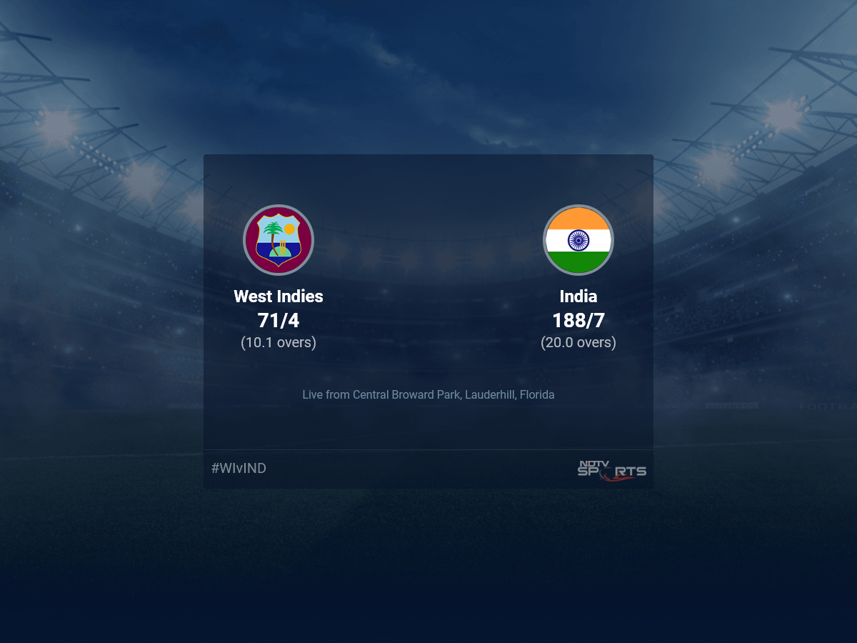 West Indies vs India: West Indies vs India, 2022 Live Cricket Score, Live Score Of Today's Match on NDTV Sports
