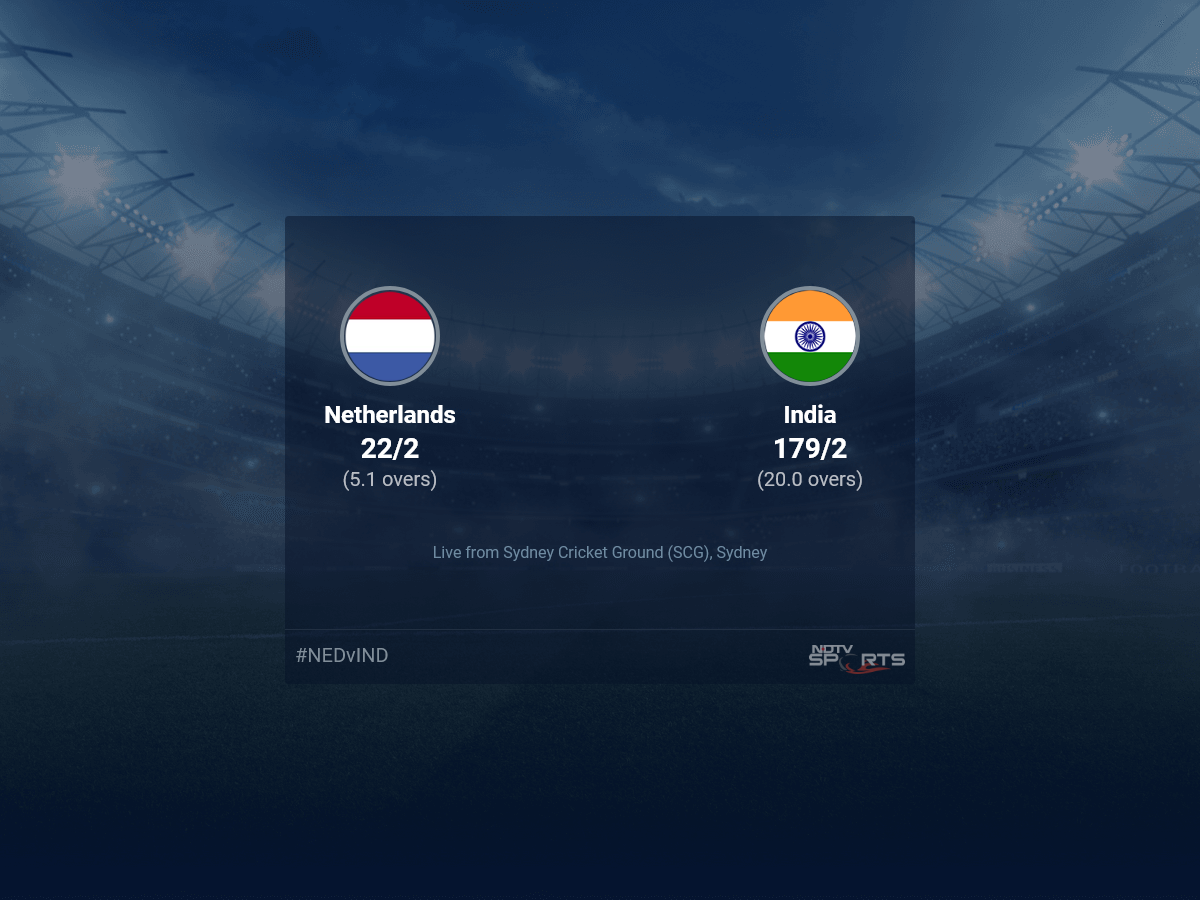 Netherlands vs India: ICC T20 World Cup 2022 Live Cricket Score, Live Score Of Today's Match on NDTV Sports
