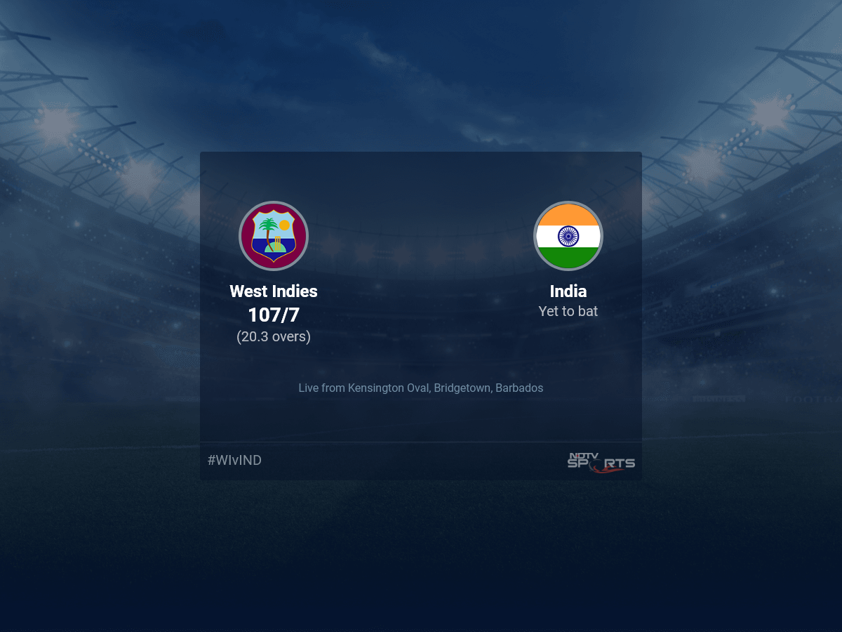 West Indies vs India: West Indies vs India, 2023 Live Cricket Score, Live Score Of Today's Match on NDTV Sports