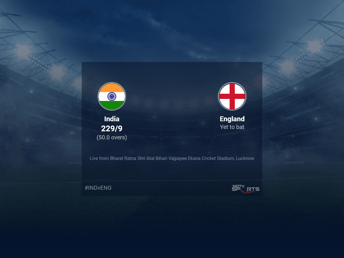 India vs England live score over Match 29 ODI 46 50 updates