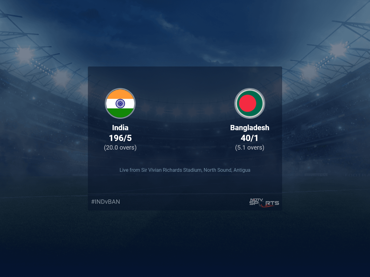 India vs Bangladesh Live Score Ball by Ball, T20 World Cup 2024 Live Cricket Score Of Today's Match on NDTV Sports