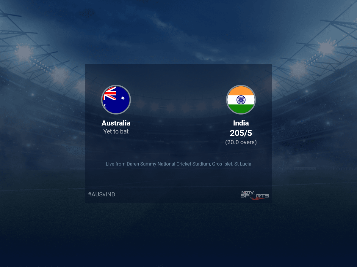 Australia vs India Live Score Ball by Ball, T20 World Cup 2024 Live Cricket Score Of Today's Match on NDTV Sports