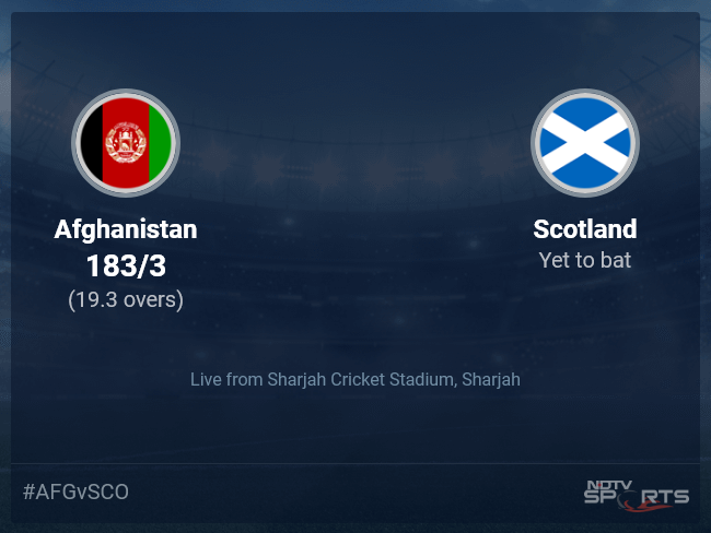 Afghanistan vs Scotland Live Score Ball by Ball, ICC T20 World Cup 2021 Live Cricket Score Of Today's Match on NDTV Sports