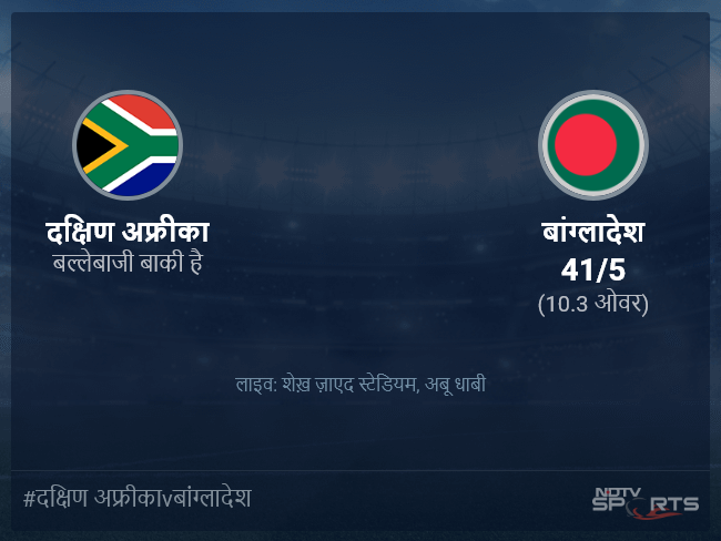 दक्षिण अफ्रीका बनाम बांग्लादेश लाइव स्कोर, ओवर 6 से 10 लेटेस्ट क्रिकेट स्कोर अपडेट