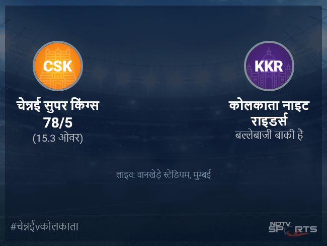 चेन्नई सुपर किंग्स बनाम कोलकाता नाइट राइडर्स लाइव स्कोर, ओवर 11 से 15 लेटेस्ट क्रिकेट स्कोर अपडेट