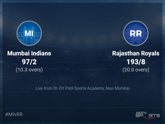 Mumbai Indians vs Rajasthan Royals Live Score Ball by Ball, IPL 2022 Live Cricket Score Of Today's Match on NDTV Sports