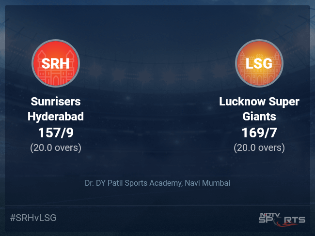 Sunrisers Hyderabad vs Lucknow Super Giants Live Score Ball by Ball, IPL 2022 Live Cricket Score Of Today's Match on NDTV Sports