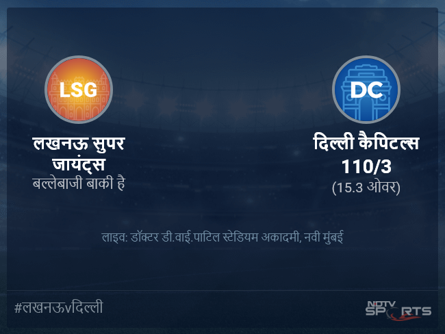 दिल्ली कैपिटल्स बनाम लखनऊ सुपर जायंट्स लाइव स्कोर, ओवर 11 से 15 लेटेस्ट क्रिकेट स्कोर अपडेट