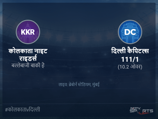 दिल्ली कैपिटल्स बनाम कोलकाता नाइट राइडर्स लाइव स्कोर, ओवर 6 से 10 लेटेस्ट क्रिकेट स्कोर अपडेट