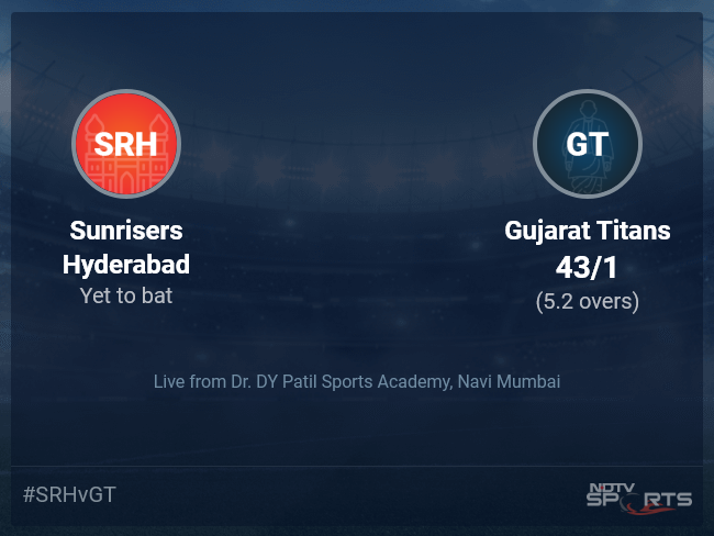 Sunrisers Hyderabad vs Gujarat Titans: IPL 2022 Live Cricket Score, Live Score Of Today's Match on NDTV Sports