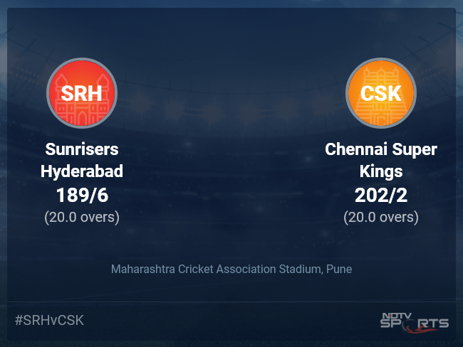 Sunrisers Hyderabad vs Chennai Super Kings Live Score Ball by Ball, IPL 2022 Live Cricket Score Of Today's Match on NDTV Sports
