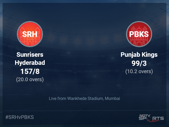 Sunrisers Hyderabad vs Punjab Kings Live Score Ball by Ball, IPL 2022 Live Cricket Score Of Today's Match on NDTV Sports