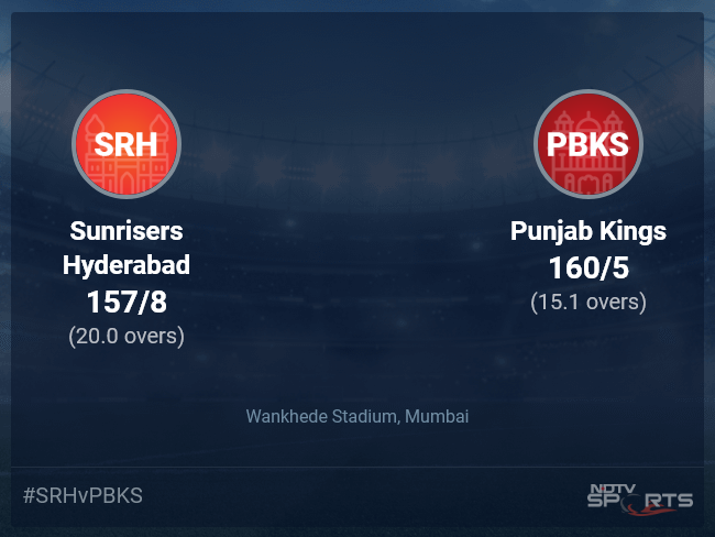 Sunrisers Hyderabad vs Punjab Kings: IPL 2022 Live Cricket Score, Live Score Of Today's Match on NDTV Sports
