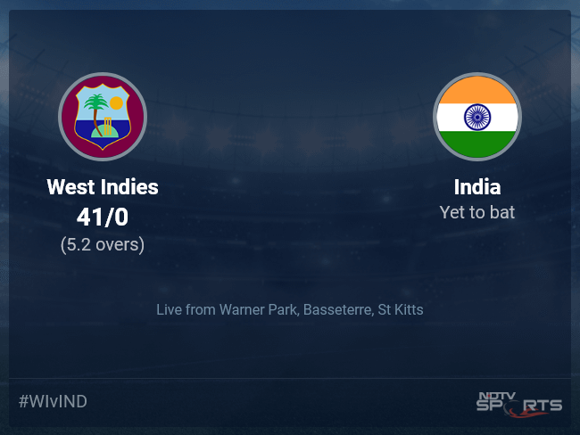 West Indies vs India Live Score Ball by Ball, West Indies vs India, 2022 Live Cricket Score Of Today's Match on NDTV Sports