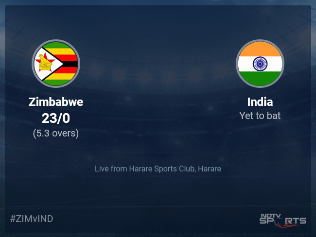 Zimbabwe vs India Live Score Ball by Ball, Zimbabwe vs India 2022 Live Cricket Score Of Today's Match on NDTV Sports