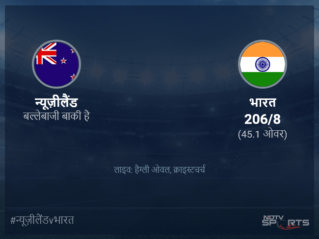 भारत बनाम न्यूज़ीलैंड लाइव स्कोर, ओवर 41 से 45 लेटेस्ट क्रिकेट स्कोर अपडेट
