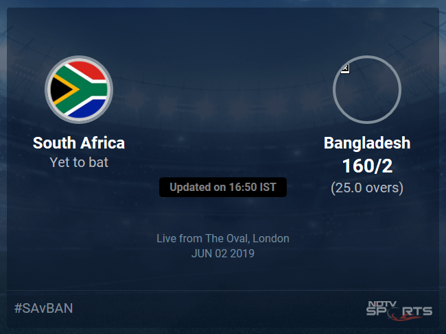 South Africa vs Bangladesh Live Score, Over 21 to 25 Latest Cricket Score, Updates