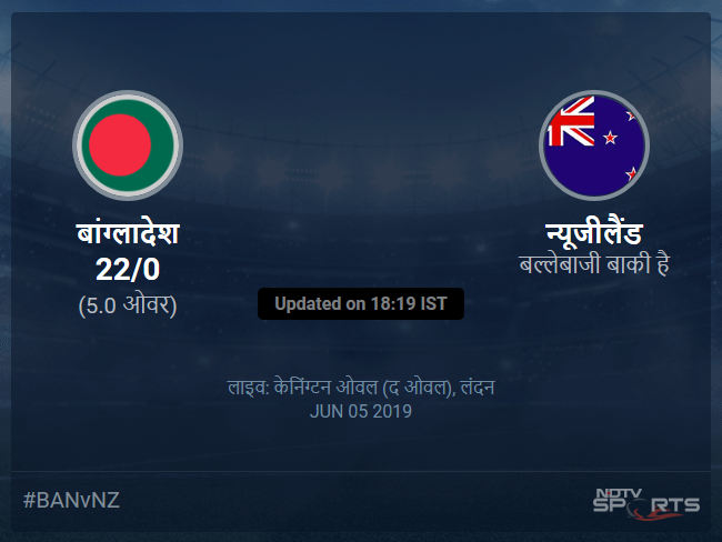 Bangladesh vs New Zealand live score over Match 9 ODI 1 5 updates