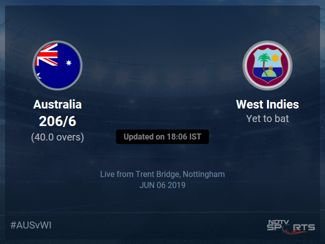 Australia vs West Indies Live Score, Over 36 to 40 Latest Cricket Score, Updates