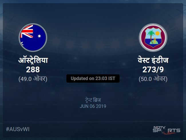 Australia vs West Indies live score over Match 10 ODI 46 50 updates Australia vs West Indies live score over Match 10 ODI 46 50 updates