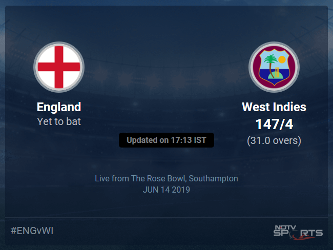 England vs West Indies Live Score, Over 26 to 30 Latest Cricket Score, Updates