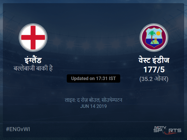 वेस्ट इंडीज बनाम इंग्लैंड लाइव स्कोर, ओवर 31 से 35 लेटेस्ट क्रिकेट स्कोर अपडेट