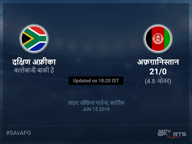 दक्षिण अफ्रीका बनाम अफ़ग़ानिस्तान लाइव स्कोर, ओवर 1 से 5 लेटेस्ट क्रिकेट स्कोर अपडेट