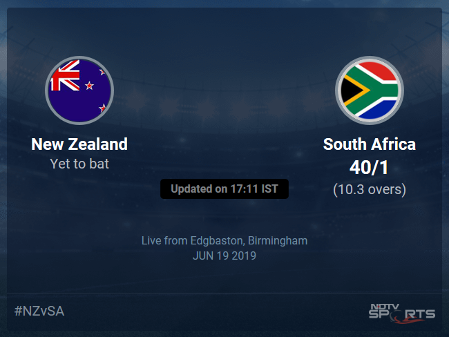 South Africa vs New Zealand Live Score, Over 6 to 10 Latest Cricket Score, Updates