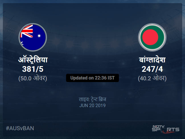 Australia vs Bangladesh live score over Match 26 ODI 36 40 updates Australia vs Bangladesh live score over Match 26 ODI 36 40 updates