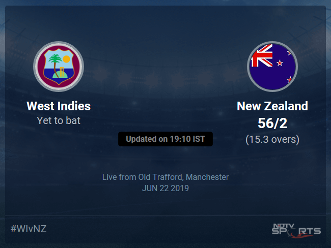 West Indies vs New Zealand Live Score, Over 11 to 15 Latest Cricket Score, Updates