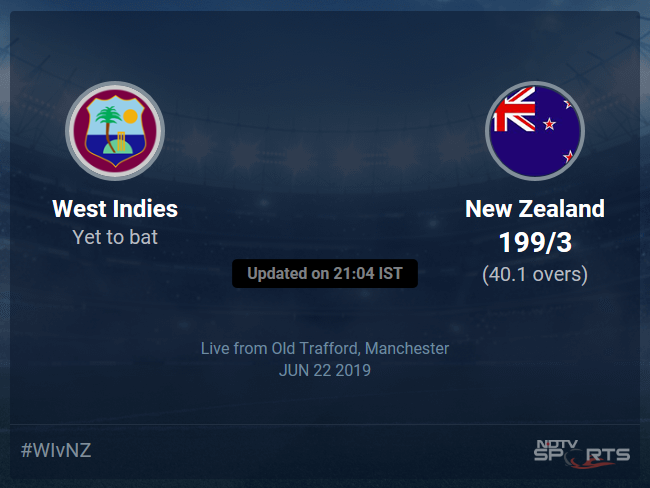 New Zealand vs West Indies Live Score, Over 36 to 40 Latest Cricket Score, Updates