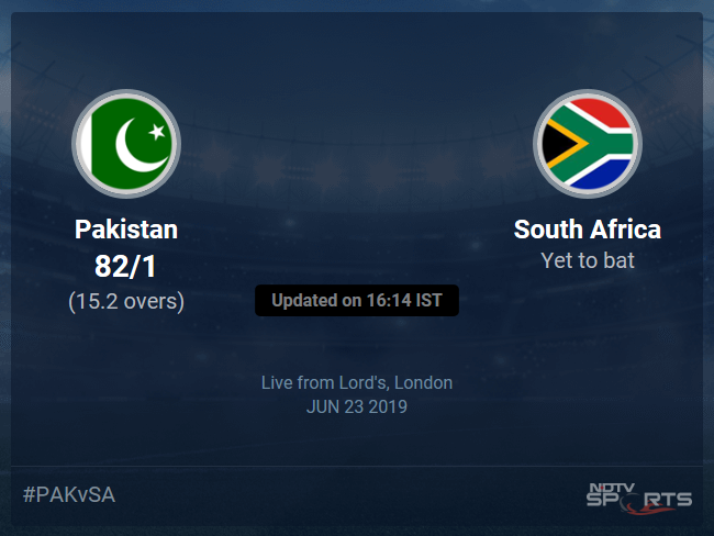 Pakistan vs South Africa Live Score, Over 11 to 15 Latest Cricket Score, Updates