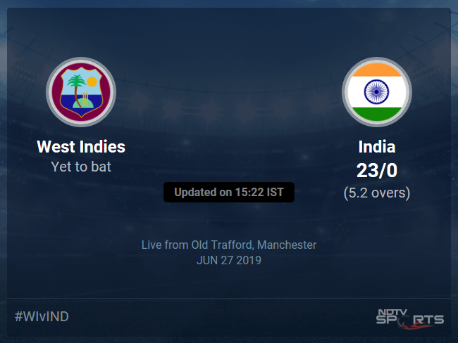 West Indies vs India Live Score, Over 1 to 5 Latest Cricket Score, Updates