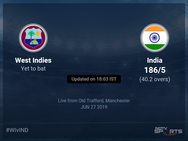 West Indies vs India Live Score, Over 36 to 40 Latest Cricket Score, Updates