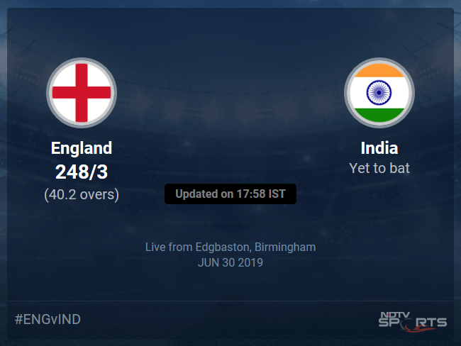 England vs India Live Score, Over 36 to 40 Latest Cricket Score, Updates