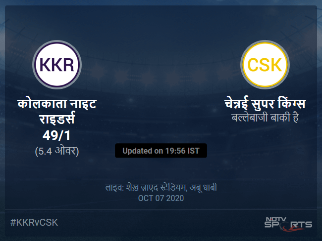 Kolkata Knight Riders vs Chennai Super Kings live score over Match 21 T20 1 5 updates Kolkata Knight Riders vs Chennai Super Kings live score over Match 21 T20 1 5 updates