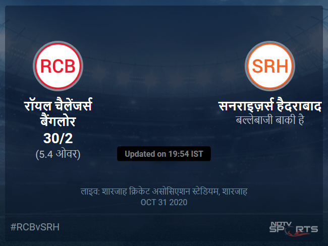 Royal Challengers Bangalore vs Sunrisers Hyderabad live score over Match 52 T20 1 5 updates Royal Challengers Bangalore vs Sunrisers Hyderabad live score over Match 52 T20 1 5 updates