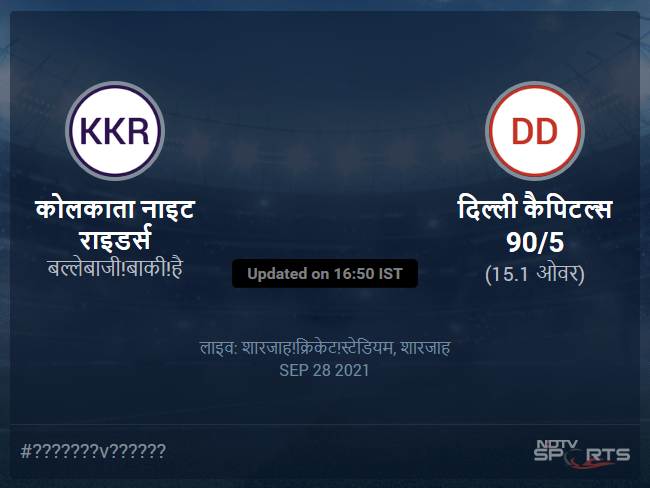 Kolkata Knight Riders vs Delhi Capitals live score over Match 41 T20 11 15 updates