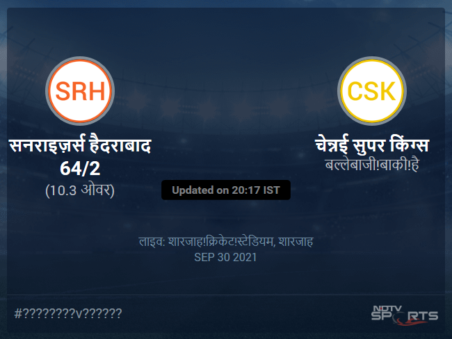 सनराइज़र्स हैदराबाद बनाम चेन्नई सुपर किंग्स लाइव स्कोर, ओवर 6 से 10 लेटेस्ट क्रिकेट स्कोर अपडेट सनराइज़र्स हैदराबाद बनाम चेन्नई सुपर किंग्स लाइव स्कोर, ओवर 6 से 10 लेटेस्ट क्रिकेट स्कोर अपडेट