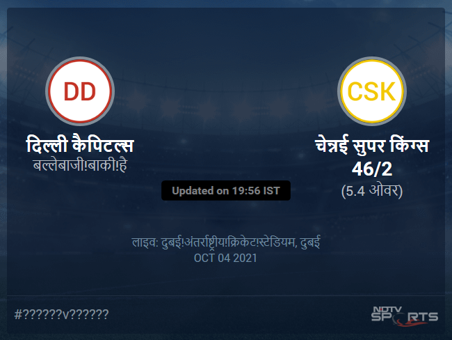 चेन्नई सुपर किंग्स बनाम दिल्ली कैपिटल्स लाइव स्कोर, ओवर 1 से 5 लेटेस्ट क्रिकेट स्कोर अपडेट